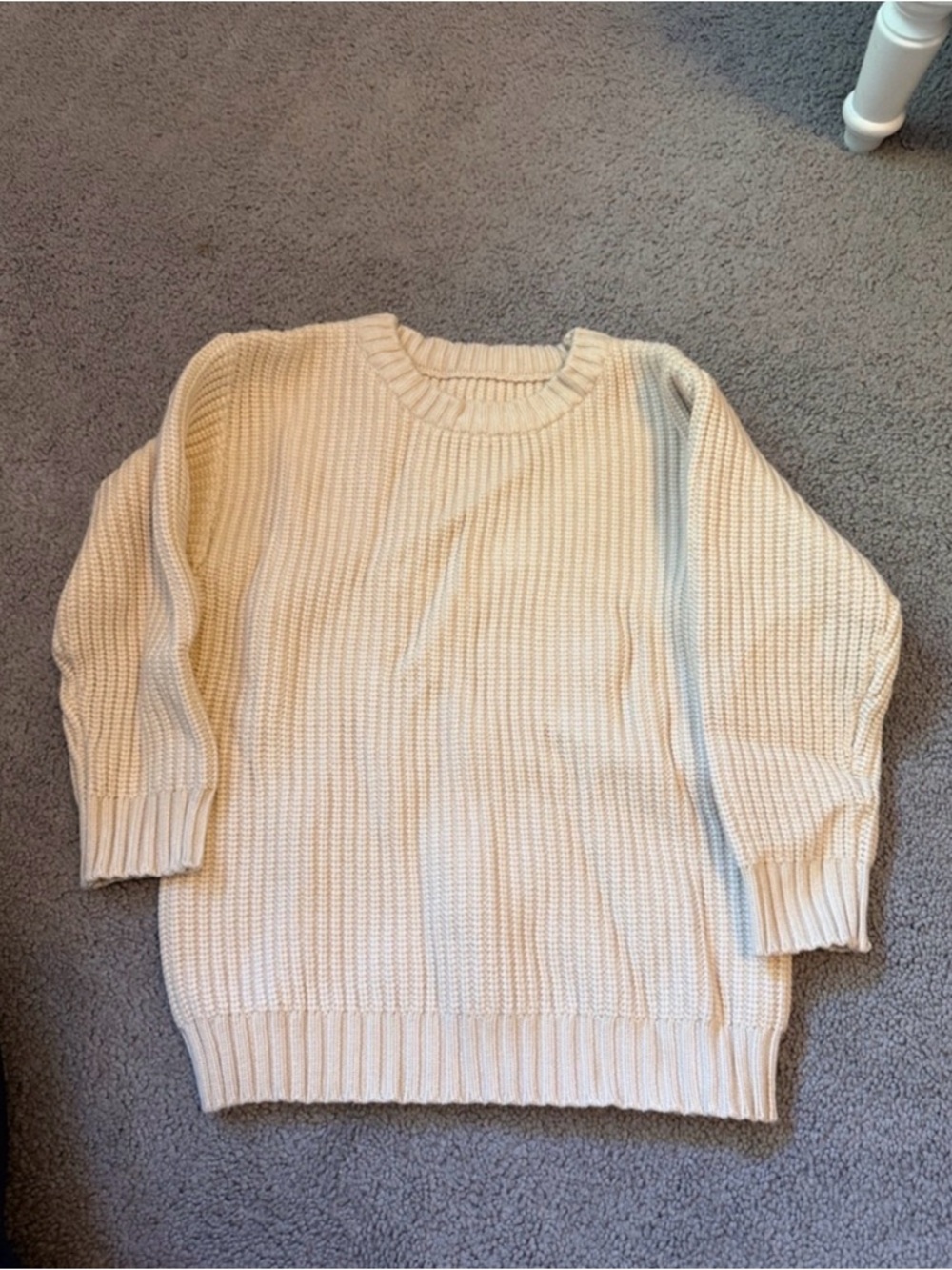 NEW!!! Cream Rib-Knit child Sweater - Classic Cozy Pullover size 120 (3T-4T)